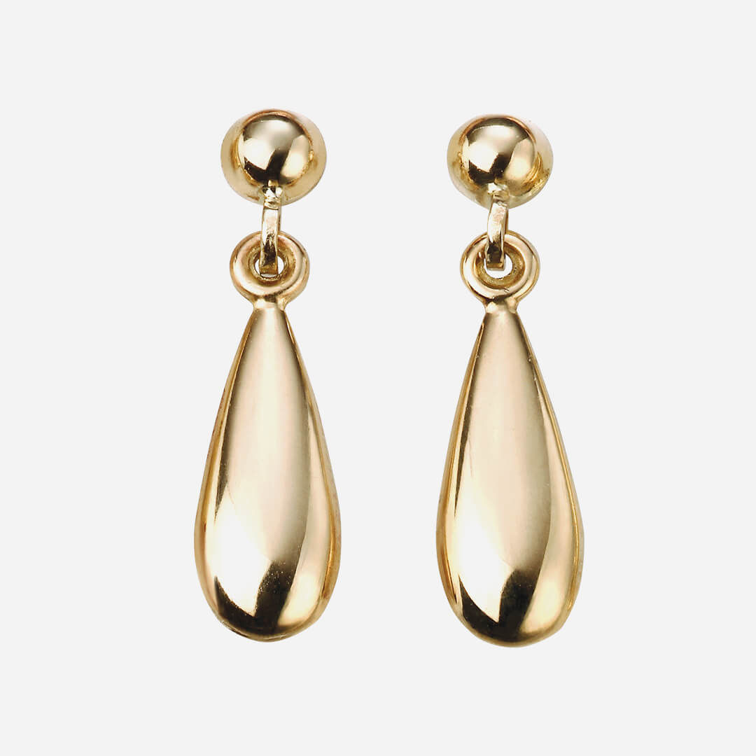 9ct Yellow Gold Tear Drop Earrings