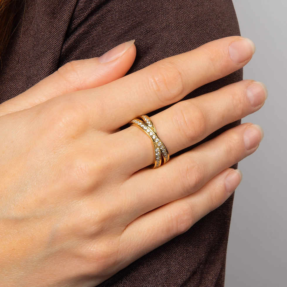 Thumbnail: Diamonfire Zirconia Criss Cross Ring