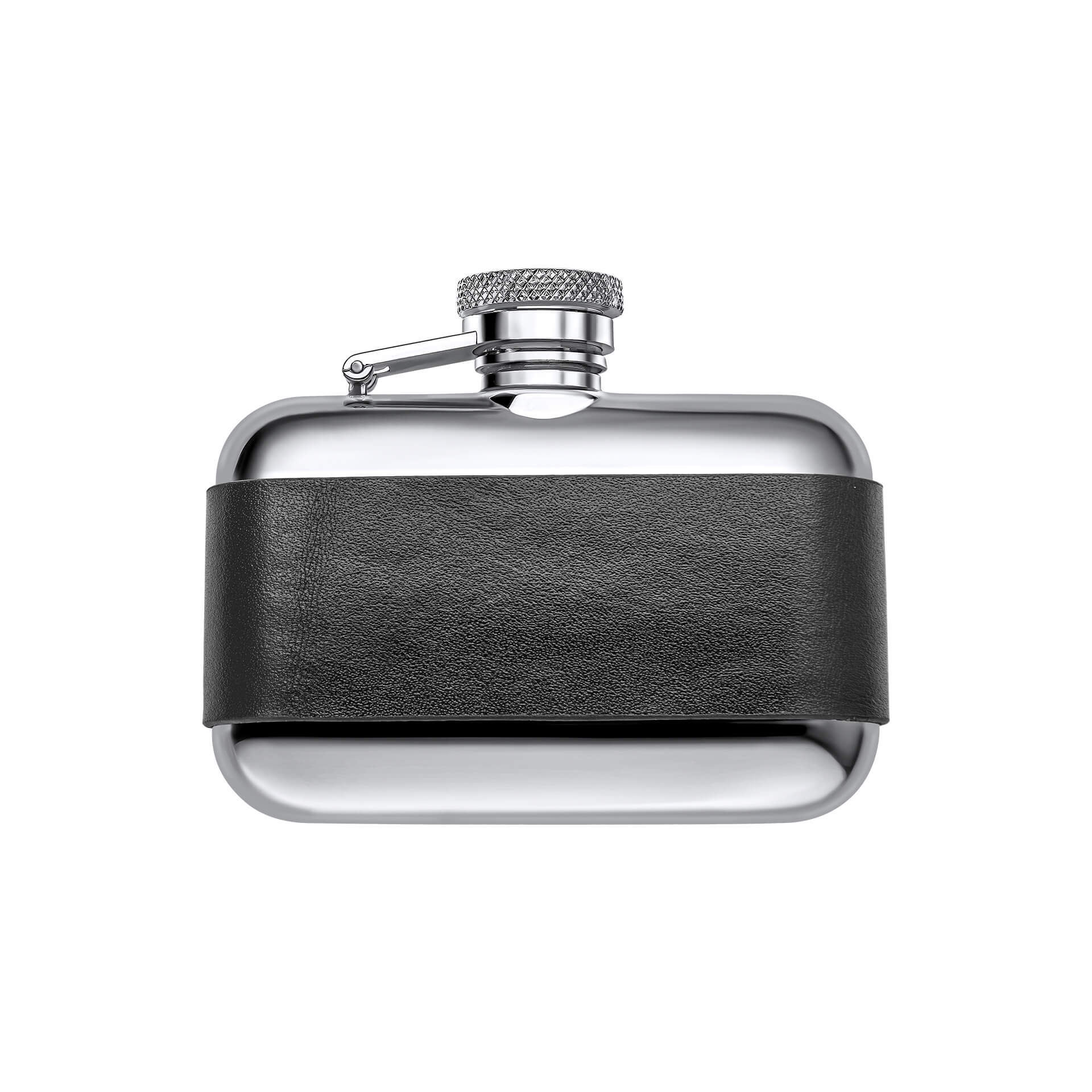 Black Leather 3oz Hip Flask