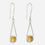 Thumbnail: Sterling Silver Hammered Drop Earrings with Yellow Gold Plating