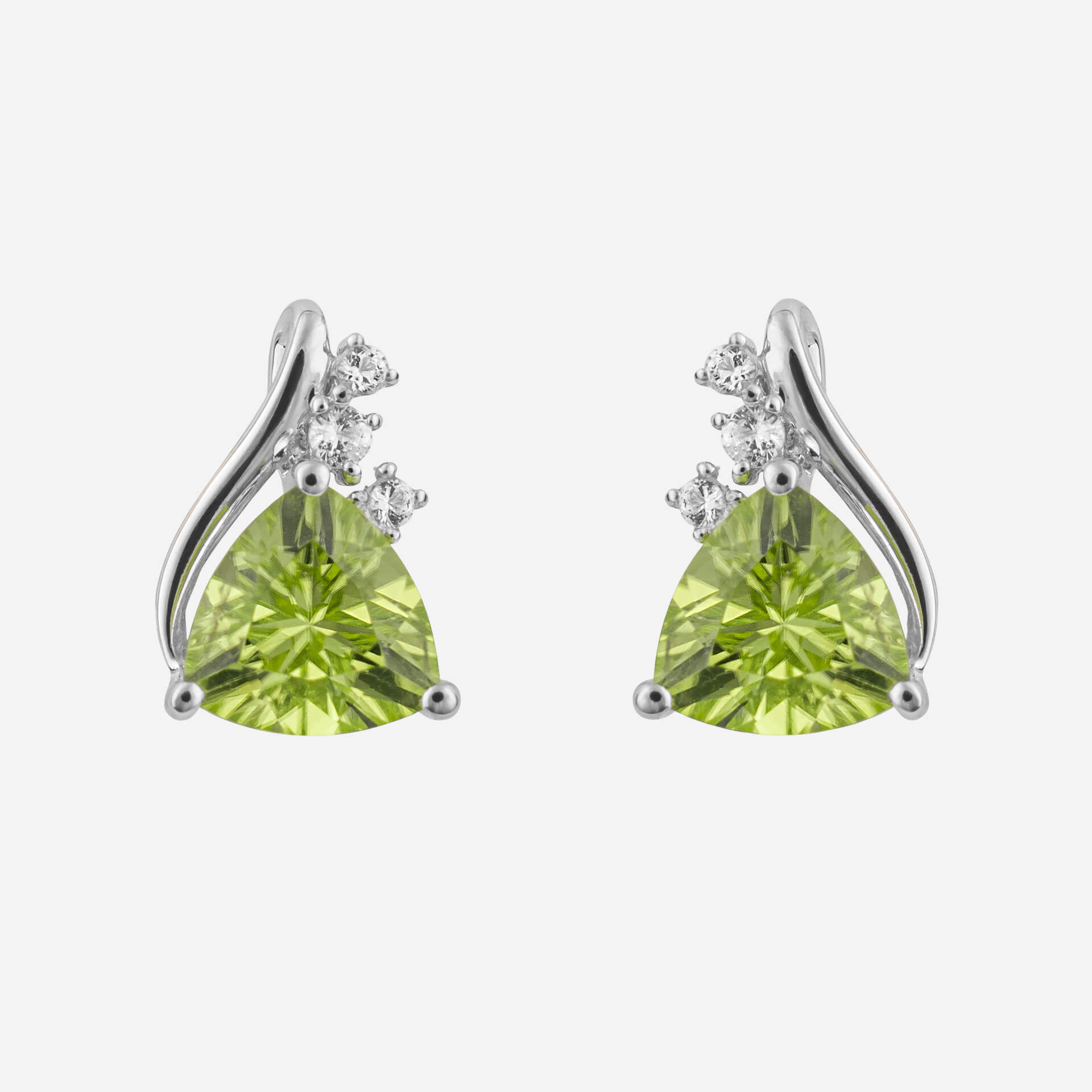 9ct Gold Trillion Cut Semi Precious Earrings