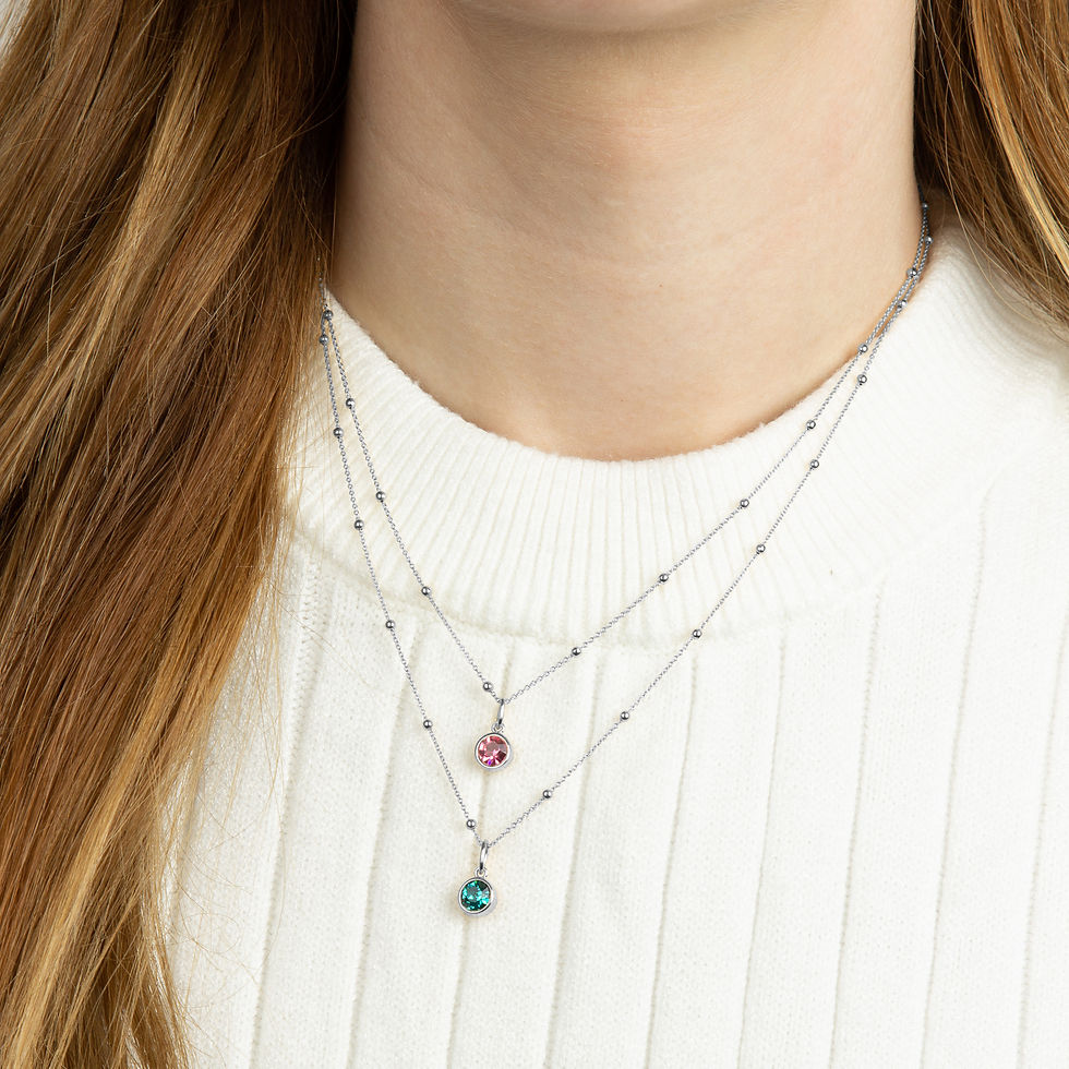 Thumbnail: Crystal Birthstone Necklace with Ball Chain
