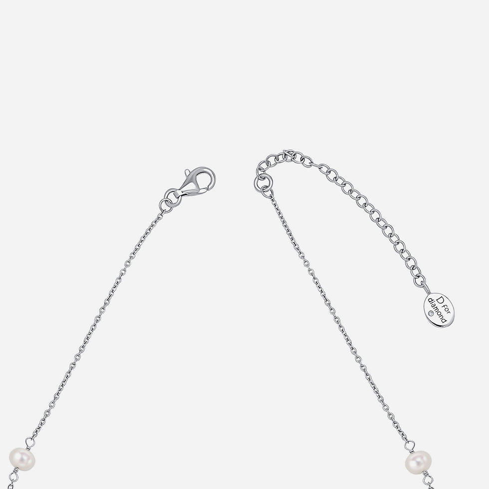 Thumbnail: D for Diamond Freshwater Pearl Station Necklace 35-40cm