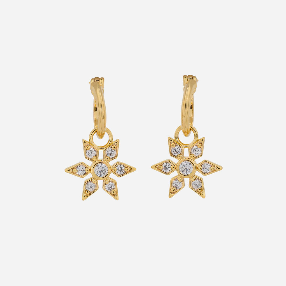 Thumbnail: Laura Ashley Bowen Star Assembled Hoop Earrings