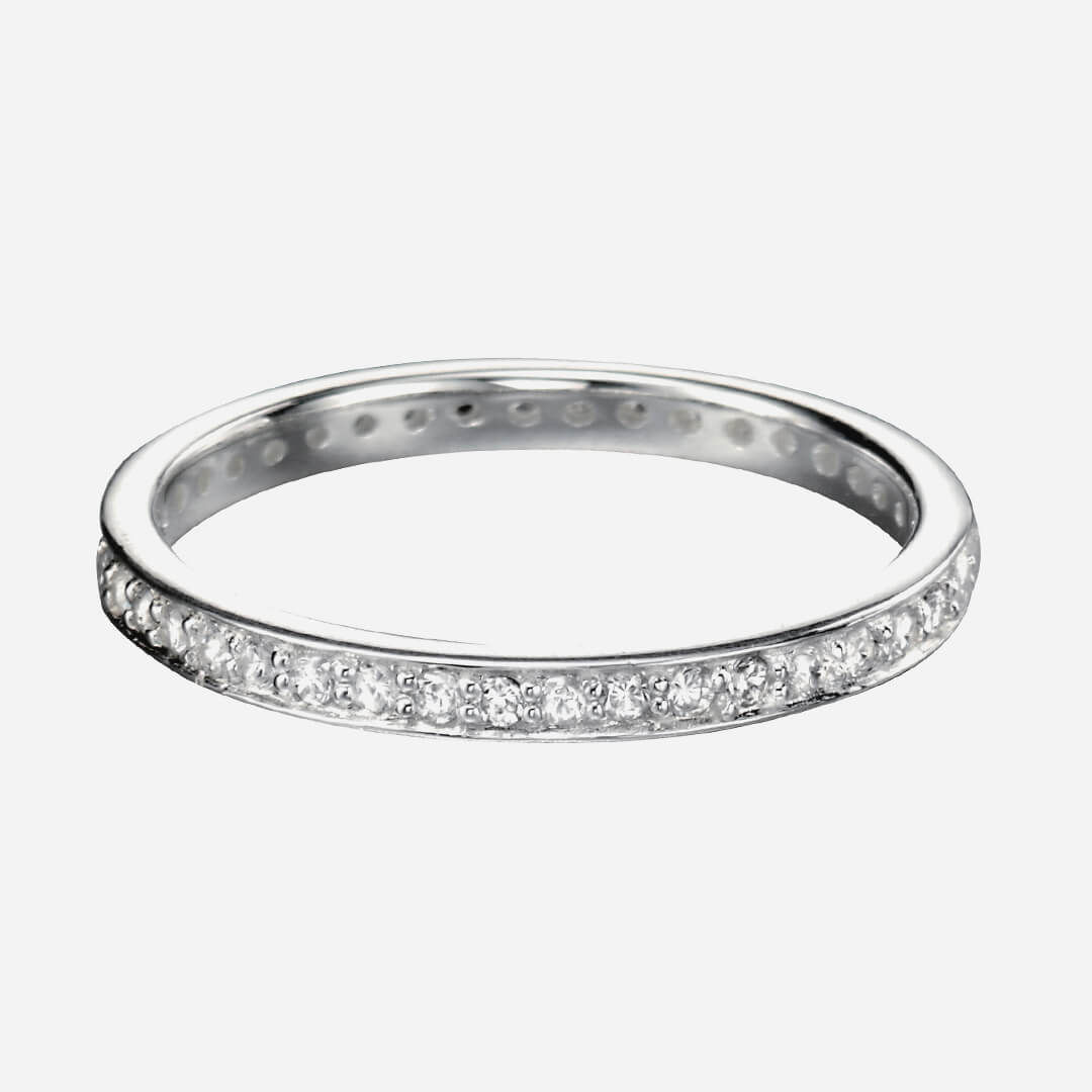 Sterling Silver Eternity Ring with Cubic Zirconia