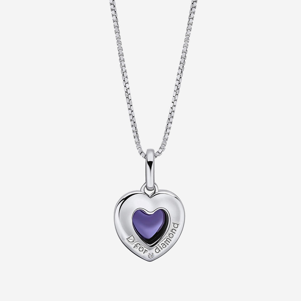 Thumbnail: Heart Shape Mood Stone Pendant with Diamond
