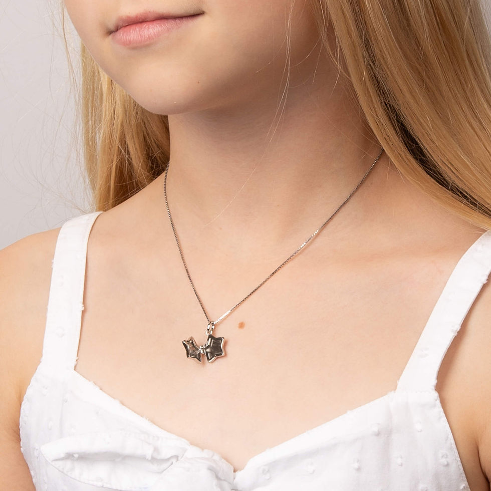 Thumbnail: D for Diamond Sterling Silver Diamond Star Locket Necklace
