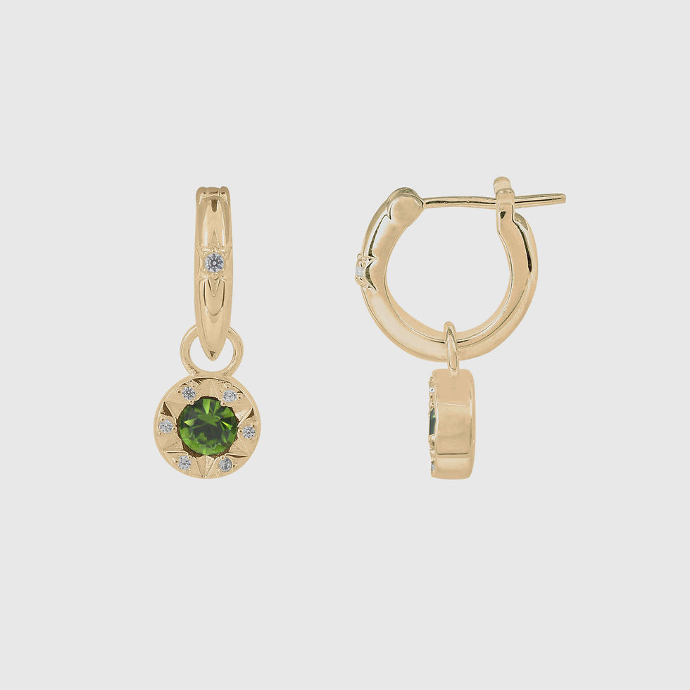 Thumbnail: Laura Ashley Bowen Star Crystal Hoop Earrings