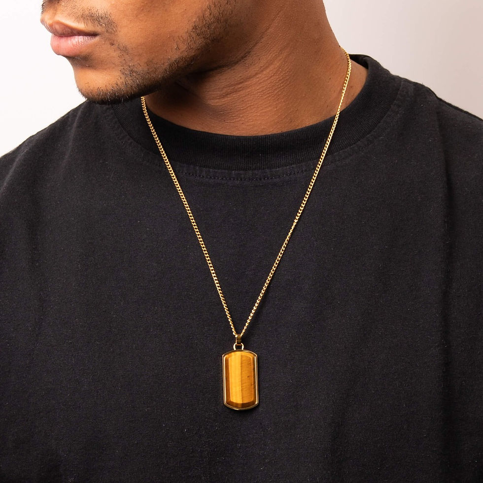 Thumbnail: Dog Tag with Semi Precious Stone