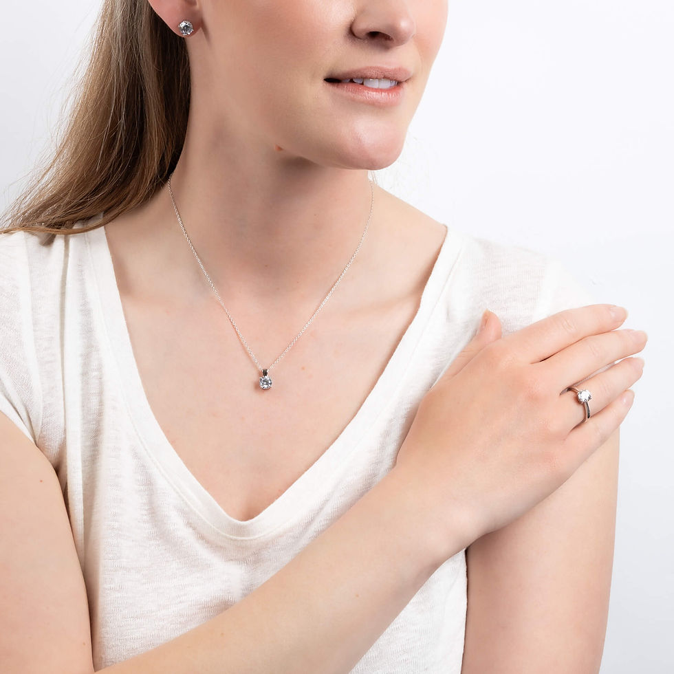 Thumbnail: 4 Claw Set 1.5ct Zirconia Necklace