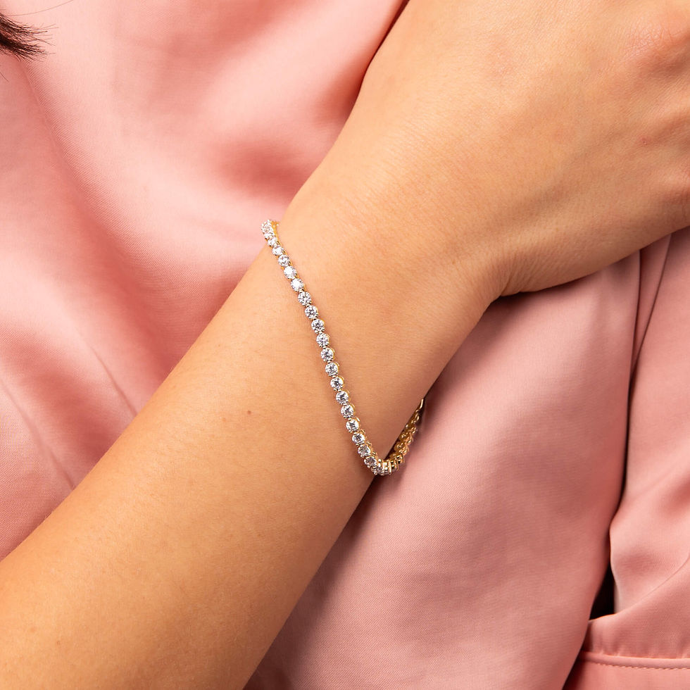 Thumbnail: Diamonfire Claw Set Cubic Zirconia Tennis Bracelet 17-19cm