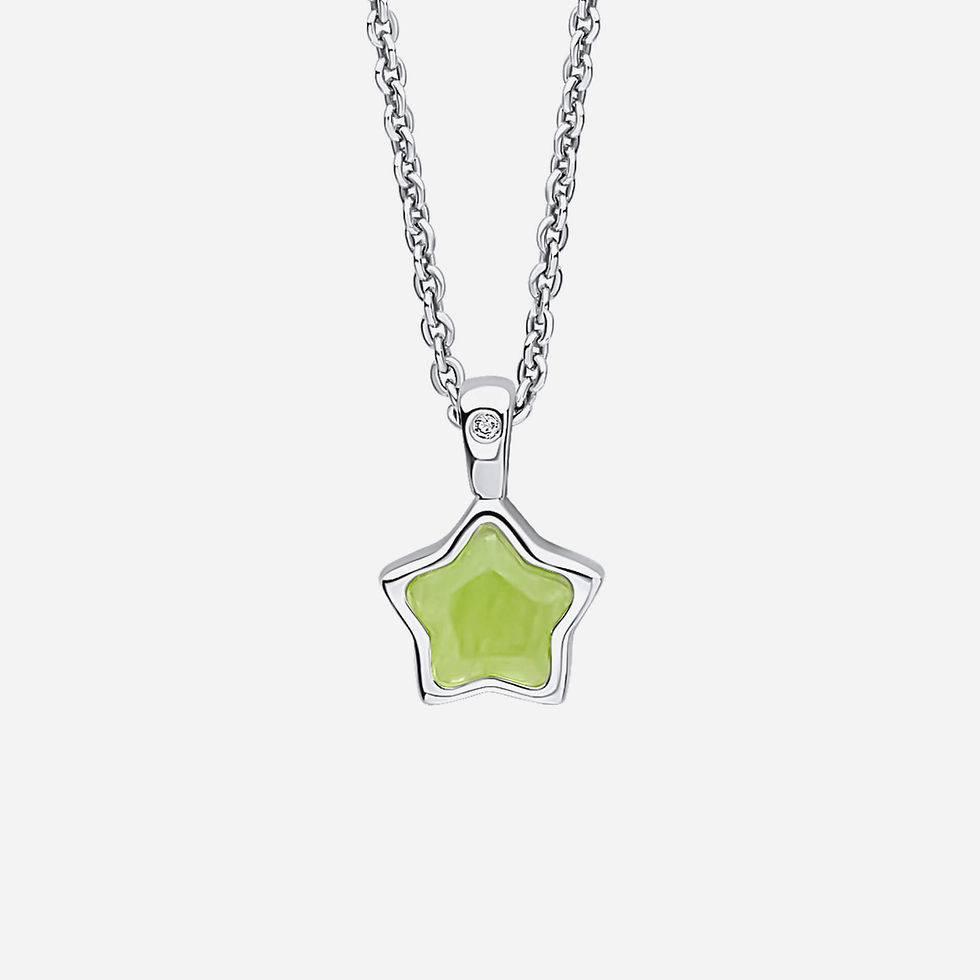 Thumbnail: D for Diamond Semi Precious Birthstone Star Necklace