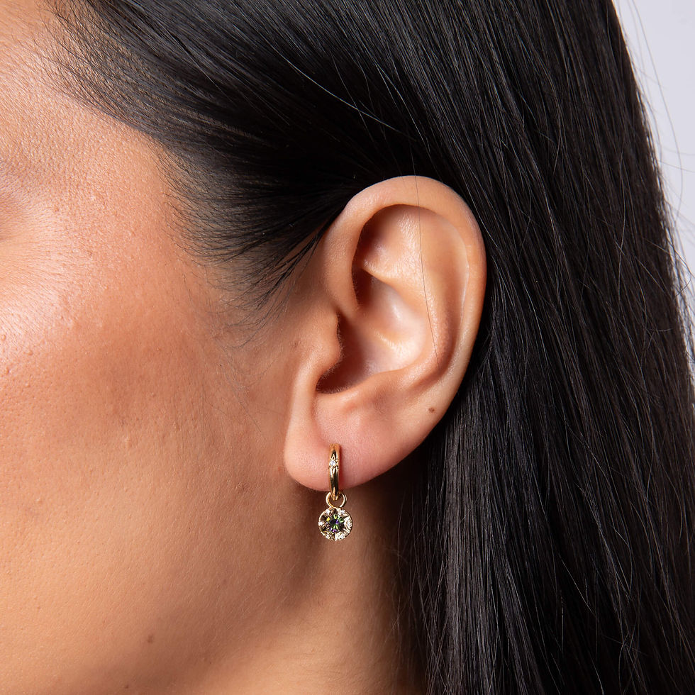 Thumbnail: Laura Ashley Bowen Star Crystal Hoop Earrings
