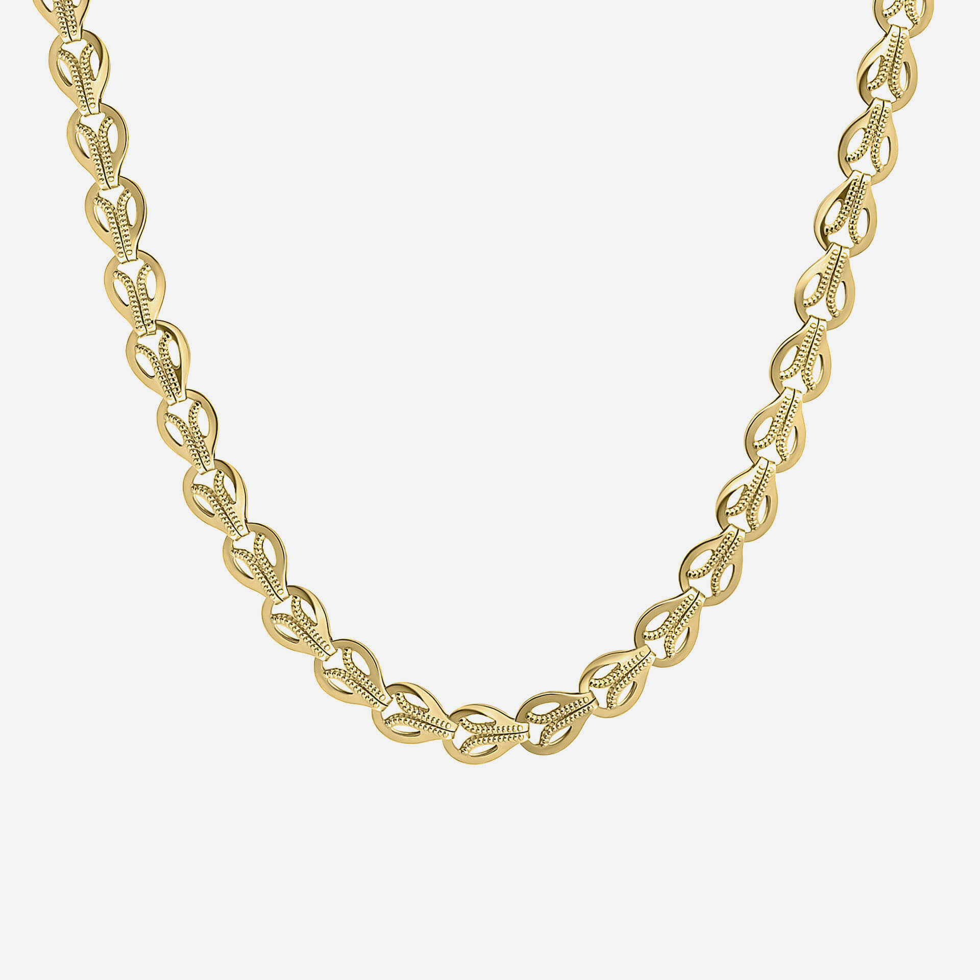 9ct Yellow Gold Stampato Link Chain Necklace