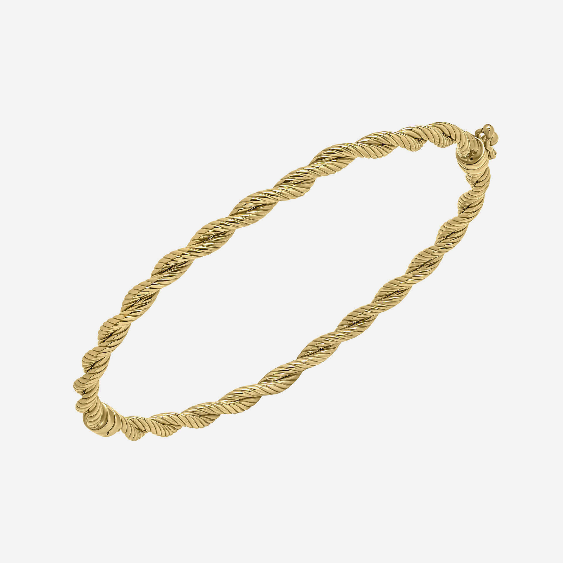 9ct Yellow Gold Rope Twist Bangle Bracelet