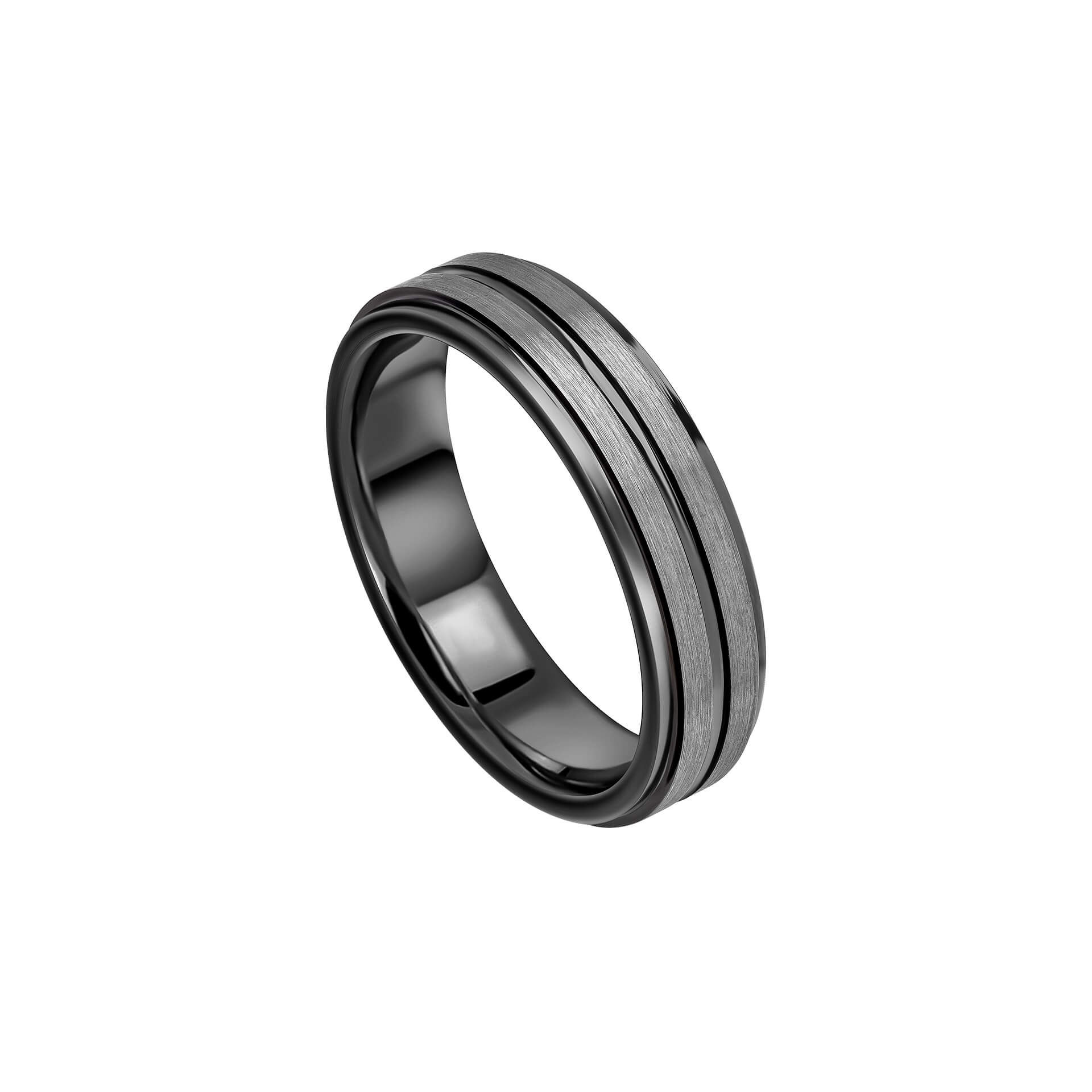 Black Stripe Tungsten Ring