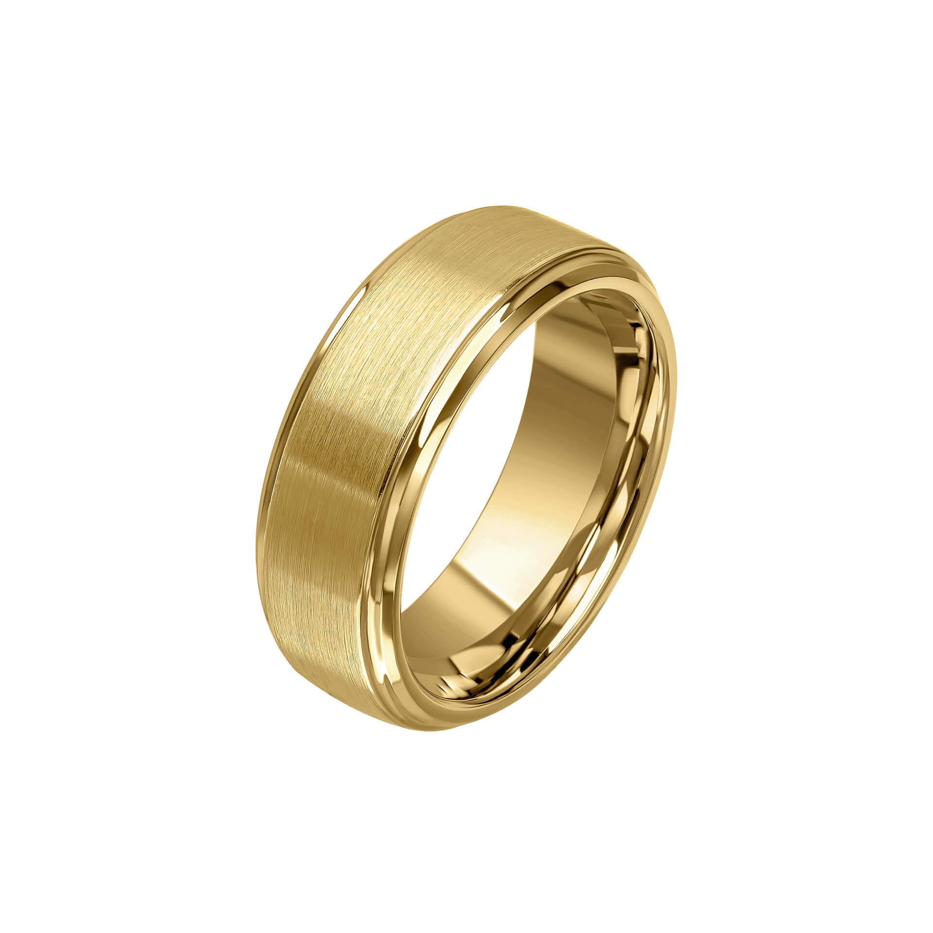 Tungsten Brushed Finish Gold or Coffee Plated Ring