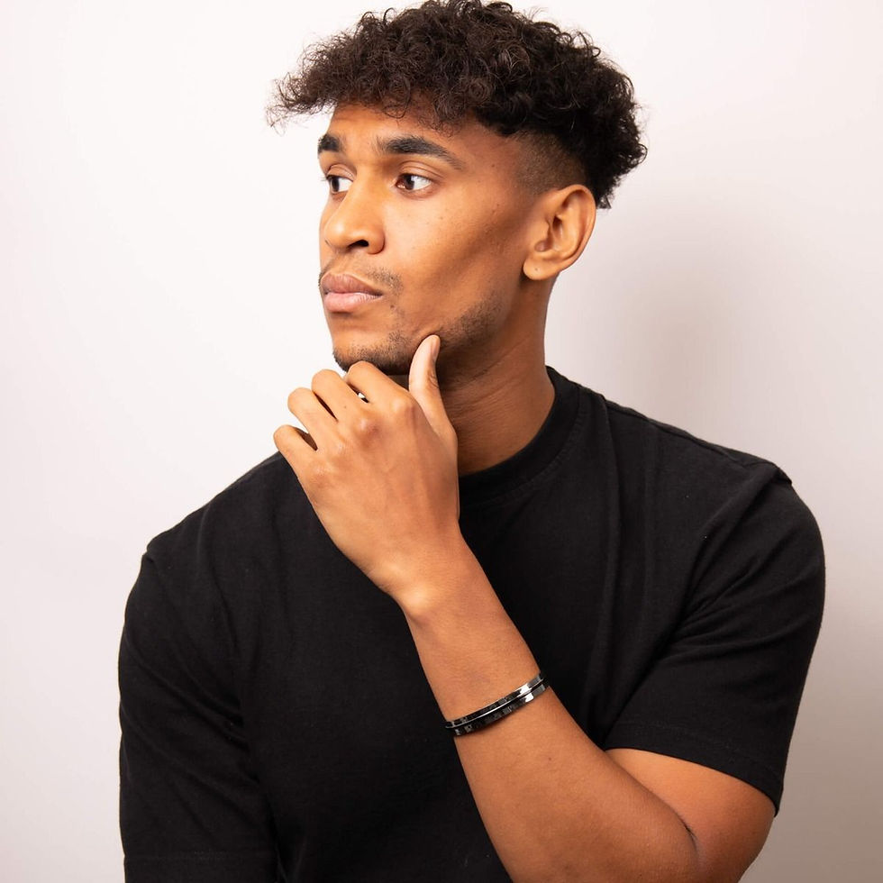 Thumbnail: Black IP Stripe Steel Cuff Bangle