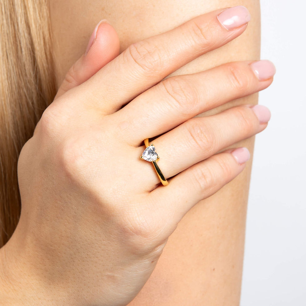 Thumbnail: Heart Shaped Zirconia Ring