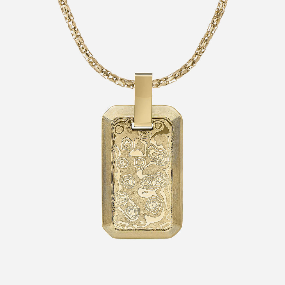 Thumbnail: Fred Bennett Damascus Steel Dog Tag Necklace
