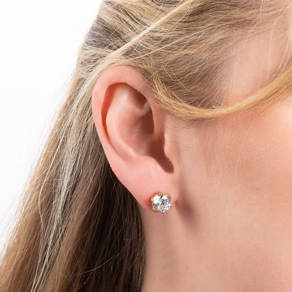 Thumbnail: Claw Set 4ct Zirconia Solitaire Earrings