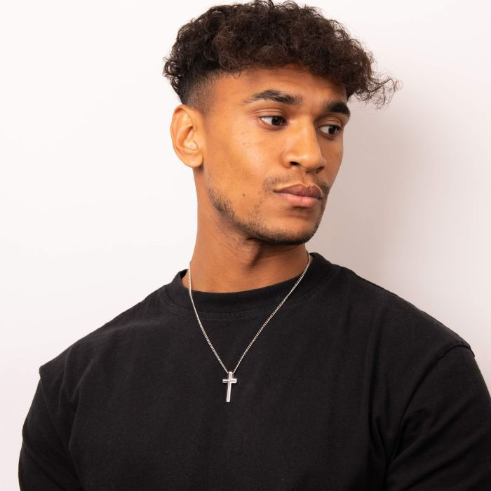 Thumbnail: Black IP Detail Cross Pendant