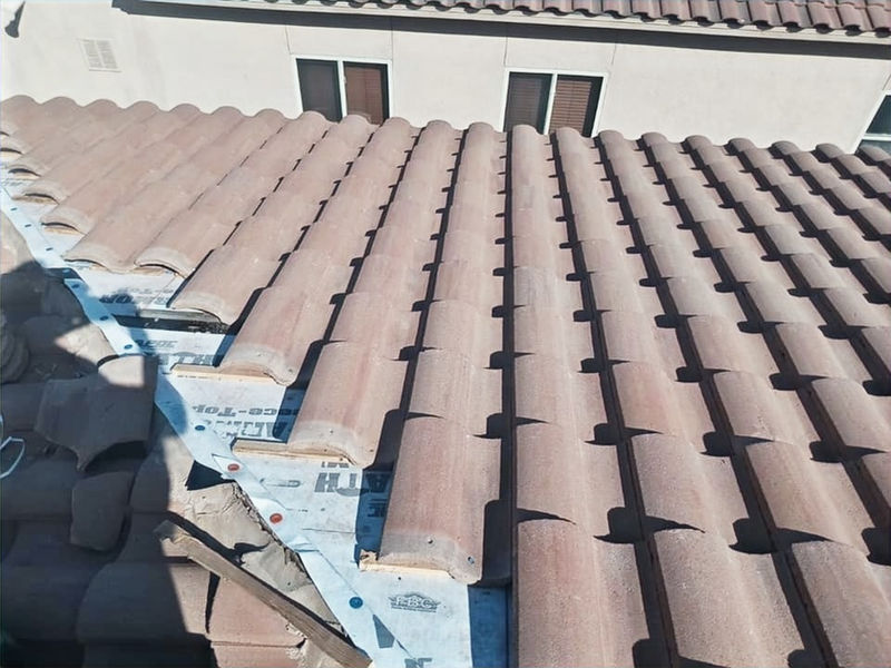 Completed concrete tile roof
