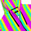 Thumbnail: Unisex zip hoodie, neon pink purple mint colored vertical stripes