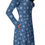 Thumbnail: All-over print long sleeve midi dress, Snow Flakes On Blue Background