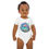 Thumbnail: Organic cotton baby bodysuit, iridecent dolphin jumping out of the water