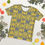 Thumbnail: Women's T-shirt Blue Lines On A Yellow Background