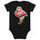Thumbnail: Organic cotton baby bodysuit, iridecent pink flamingo