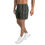 Thumbnail: All-Over Print Unisex Athletic Long Shorts, Colorful Fading Stripes On Black