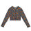 Thumbnail: Recycled long-sleeve crop top orange flowers and geometrical patterns
