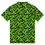 Thumbnail: Men’s slim fit polo,neon green and black geometrical pattern