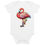 Thumbnail: Organic cotton baby bodysuit, iridecent pink flamingo