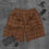 Thumbnail: All-Over Print Unisex Athletic Long Shorts, Brown Geometrical Patterns