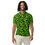 Thumbnail: Men’s slim fit polo,neon green and black geometrical pattern