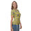 Thumbnail: Women's T-shirt Blue Lines On A Yellow Background