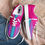 Thumbnail: Women’s Lace Up Canvas Shoes, Neon Pink and Neon Blue