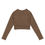 Thumbnail: Recycled long-sleeve crop top brown  geometrical pattern