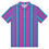 Thumbnail: Men’s slim fit polo, neon pink and blue vertical stripes 