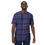 Thumbnail: Men's t-shirt, black pink and blue plaid pattern