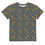 Thumbnail: Youth crew neck t-shirt  orange and blue flwer geometrical patterns