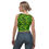 Thumbnail: Crop Top Neon Yellows And Green Geometrical Patterns On A Black Background
