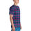 Thumbnail: Men's t-shirt, black pink and blue plaid pattern