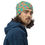 Thumbnail: All-Over Print Beanie, pink, blue and light green pattern
