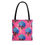 Thumbnail: Vibrant Floral Tote Bag - Blue Hydrangea Design on Pink Background