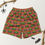 Thumbnail: All-Over Print Unisex Athletic Long Shorts, Green Frog On Orange Pink