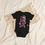 Thumbnail: Organic cotton baby bodysuit, leather wearing slicked back hair character, Rock